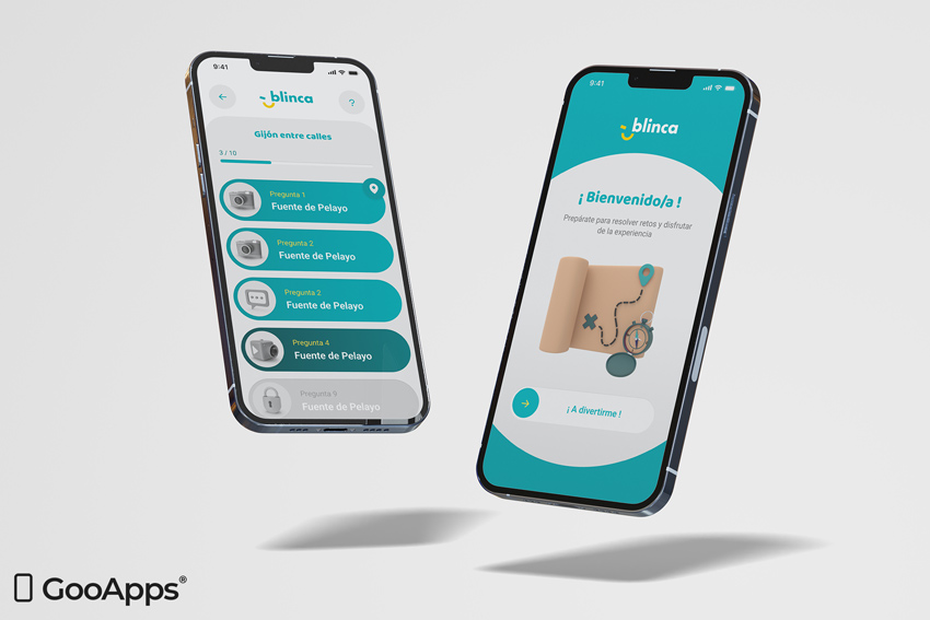 Hi-Fi wireframes del desarrollo de la app de Blinca
